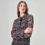 Long Sleve Printed Midi Dress