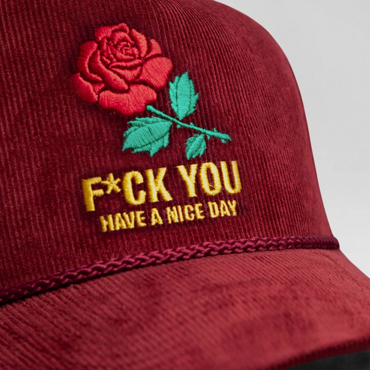 HAVE a NICE DAY BORDEAUX CORDUROY TRUCKER HAT