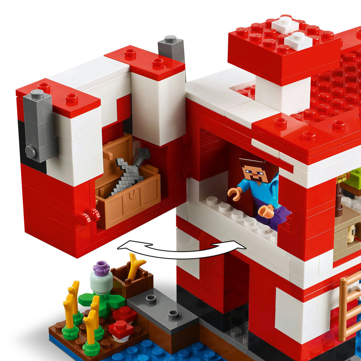LEGO® Minecraft® the Mooshroom House Island Gamer Kit Toy for Kids 21270