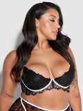 Rosalind Lace Cup Bra With Satin Half Cup - Fredericks of Hollywood