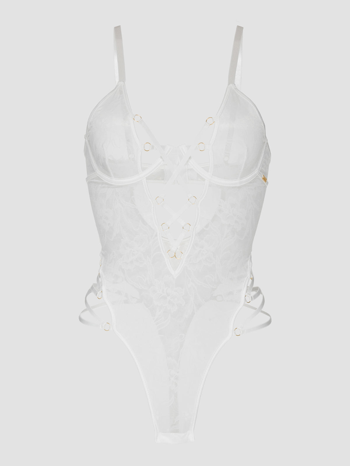 Dahlia Strappy Lace Teddy - Fredericks of Hollywood