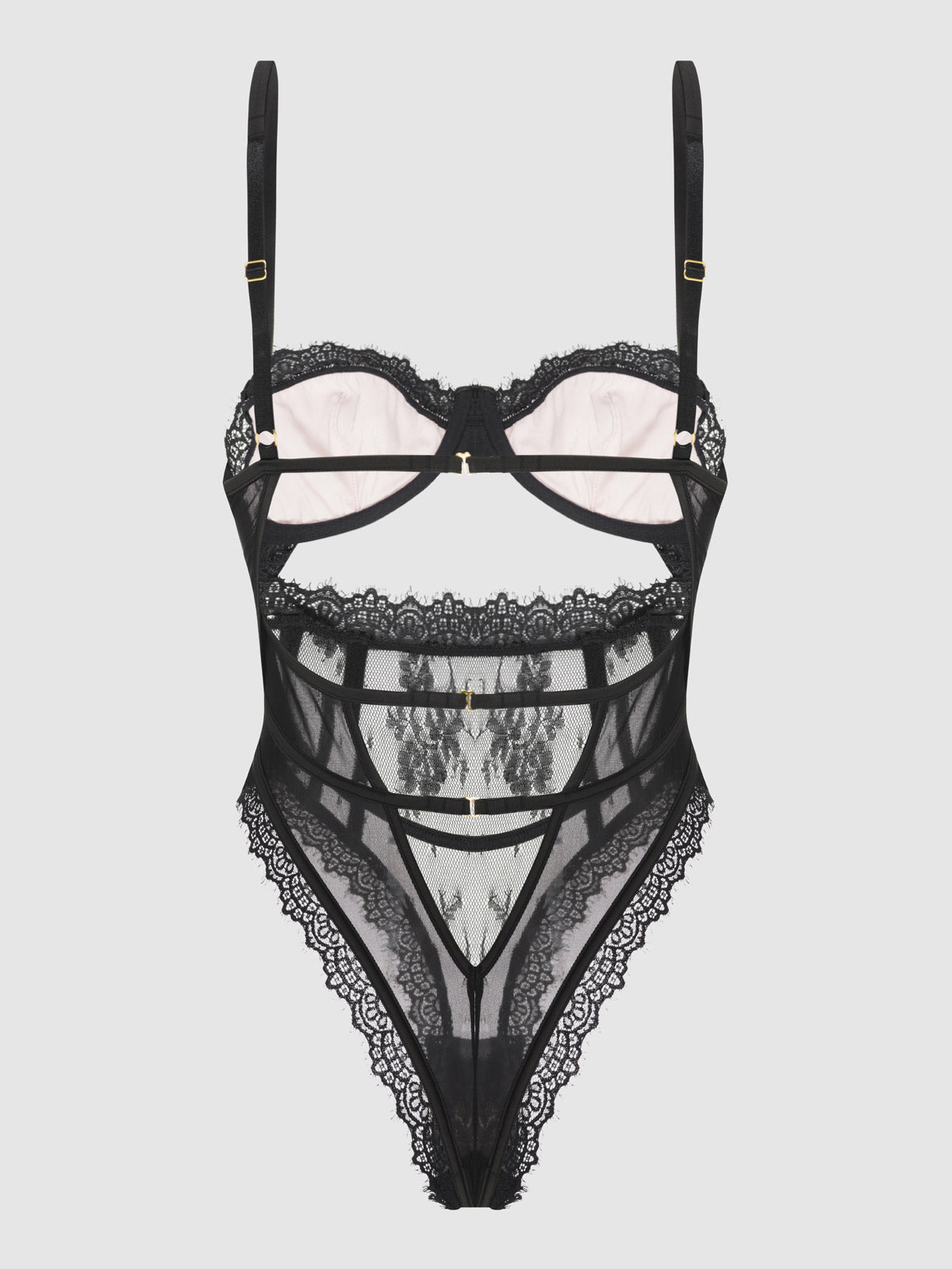 Rosalind Satin & Lace Underwire Teddy - Fredericks of Hollywood