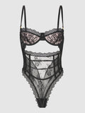 Rosalind Satin & Lace Underwire Teddy - Fredericks of Hollywood