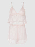 Rosalind Lace & Satin Trimmed Sleep Cami & Shortie - Fredericks of Hollywood