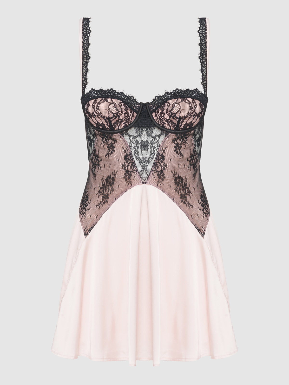 Rosalind Lace Bodice & Satin Skirt Babydoll - Fredericks of Hollywood