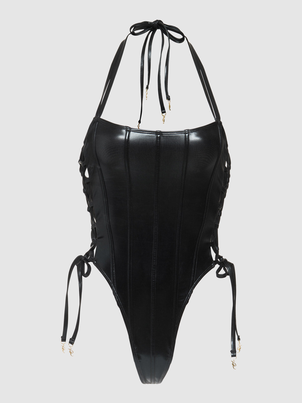 Onyx Corset Swim One Piece - Fredricks of Hollywood