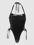 Onyx Corset Swim One Piece - Fredricks of Hollywood