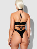 Onyx Corset Bandeau Swim Top - Fredricks of Hollywood