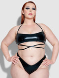 Onyx Corset Bandeau Swim Top - Fredricks of Hollywood