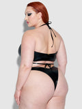 Onyx Corset Bandeau Swim Top - Fredricks of Hollywood