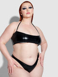 Onyx Corset Bandeau Swim Top - Fredricks of Hollywood