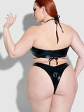 Onyx Corset Bandeau Swim Top - Fredricks of Hollywood
