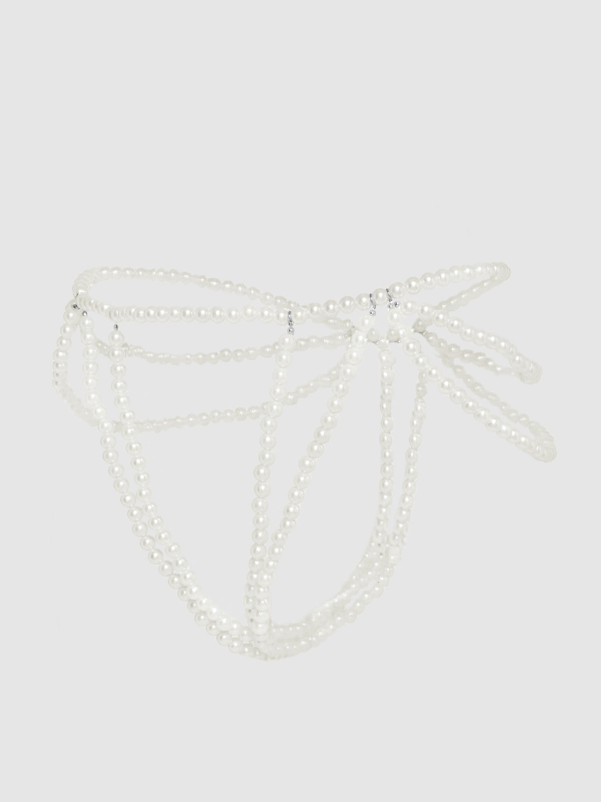 White Pearl Draped Panty - Fredericks of Hollywood