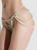 White Pearl Draped Panty - Fredericks of Hollywood