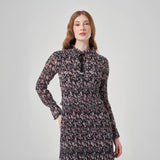 Long Sleve Printed Midi Dress