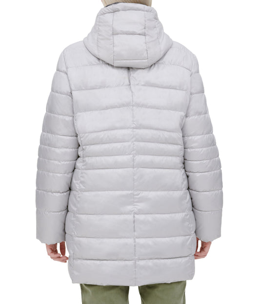 Windsor Faux Parka Plus Size Light Grey