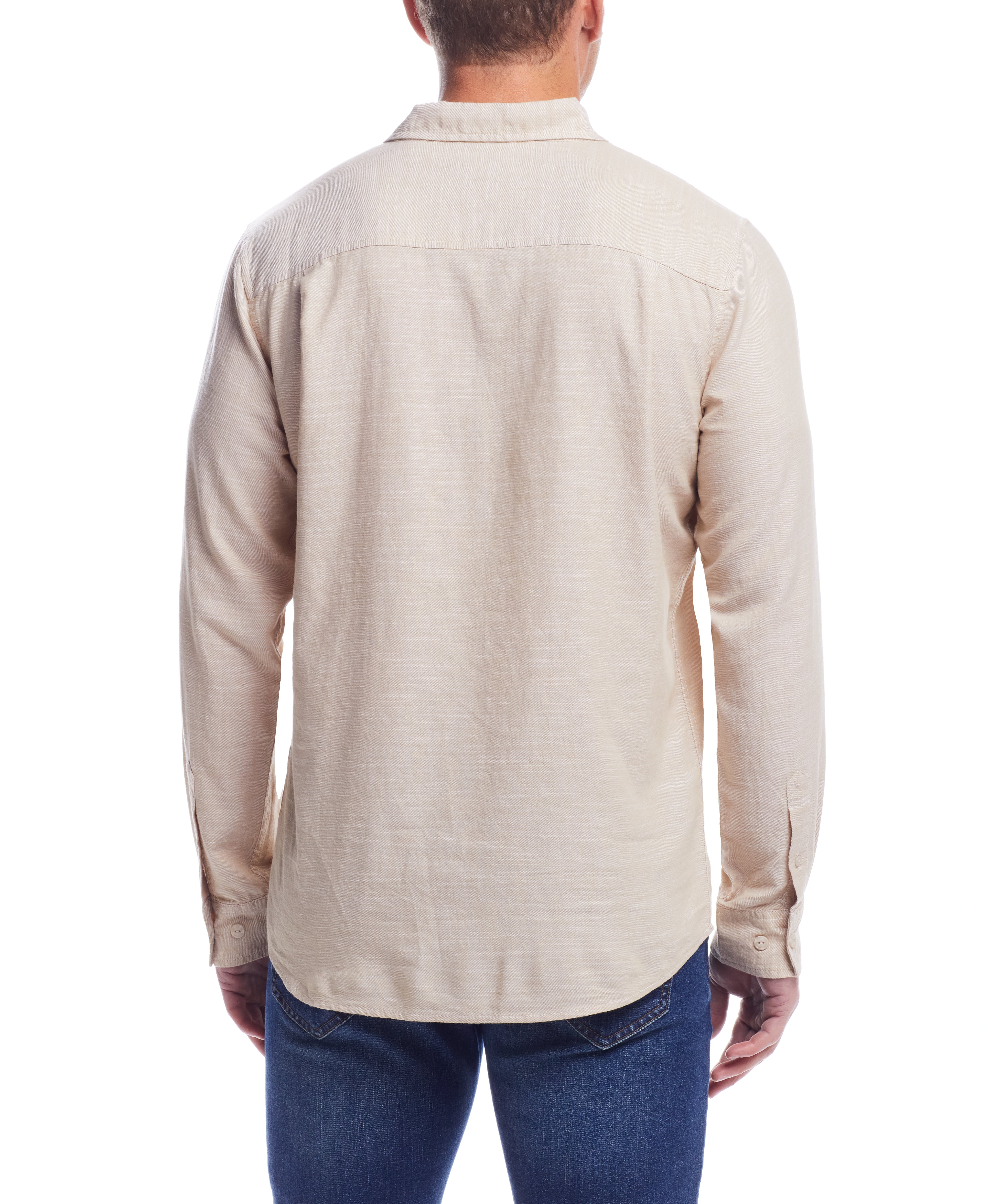 Weatherproof Vintage Men's L/S Solid Cotton Twill Shirt