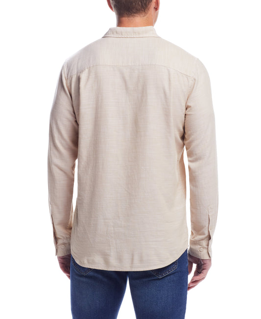 Weatherproof Vintage Men's L/S Solid Cotton Twill Shirt