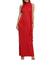 Sleeveless Tie Halter Neck Ruffle Satin Gown