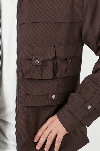 Zip-Up Cargo Trucker Jacket