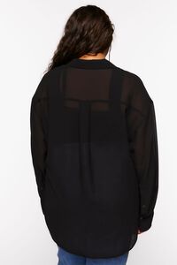 BLACK Plus Size High-Low Long-Sleeve Shirt, image 3