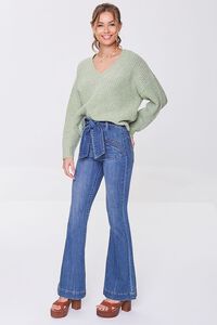 GREEN/MULTI Marled V-Neck Sweater, image 4