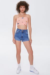 LIGHT PINK/MULTI Butterfly Print Tube Top, image 4