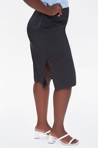 BLACK Plus Size High-Rise Slit Skirt, image 3