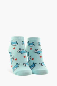 Shark Print Ankle Socks, image 1