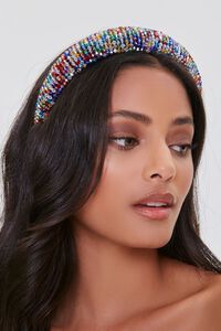 BLACK/MULTI Multicolor Beaded Headband, image 2