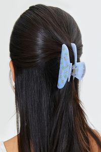 BLUE Rhinestone Floral Hair Claw Clip, image 3