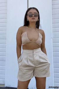 TAUPE Cropped Halter Top, image 1