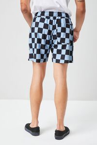 DUSTY BLUE/BLACK Checkered Drawstring Swim Trunks, image 4