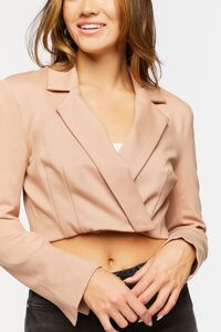 TAUPE Cropped Notched-Lapel Blazer, image 5