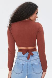 BROWN Sweater-Knit Wrap Crop Top, image 3