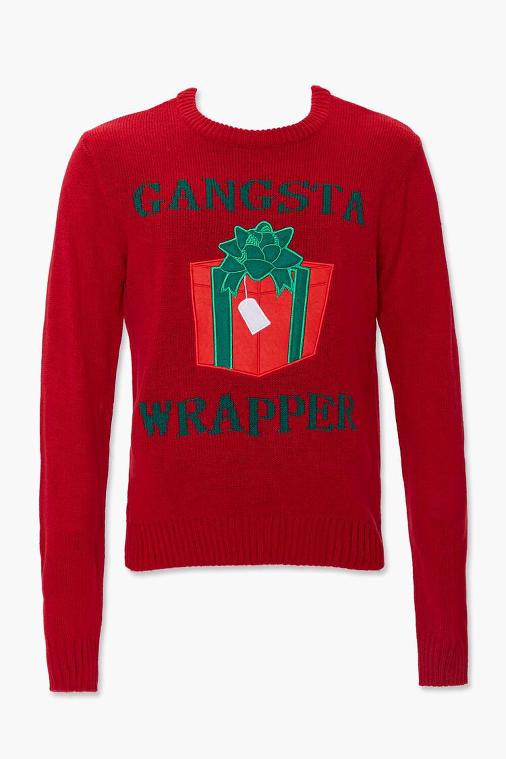 RED/MULTI Gangsta Wrapper Graphic Knit Sweater, image 1