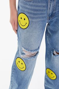 DENIM/MULTI Happy Face Distressed Jeans, image 5