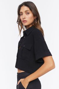 BLACK Cropped Boxy-Fit Shirt, image 2