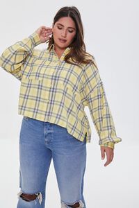 POPCORN/MULTI Plus Size Plaid Shirt, image 1