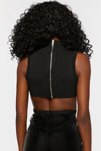 BLACK Sleeveless Cutout Bodysuit, image 3