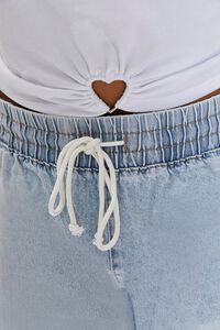 WHITE Plus Size Heart Ring Cropped Tee, image 5