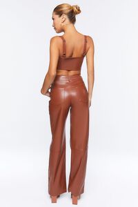 CAMEL Faux Leather Crop Top & Pants Set, image 3