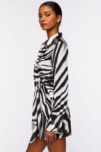 BLACK/WHITE Zebra Wrap Mini Dress, image 2