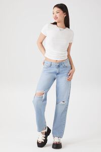 WHITE Ruched Cropped Tee, image 4