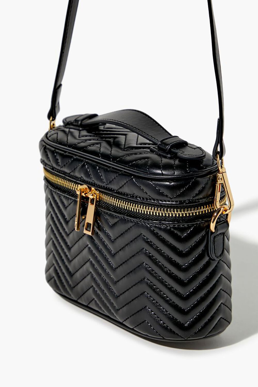 Chevron-Quilted Crossbody Bag