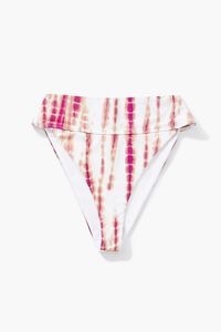 MAGENTA/WHITE Tie-Dye High-Waist Bikini Bottoms, image 5