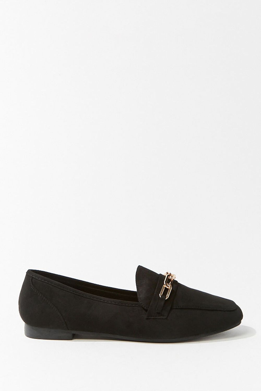 Faux Suede Chain Accent Loafers, image 1