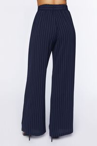NAVY/WHITE Belted Pinstripe Trousers, image 4