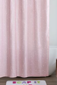 PINK/WHITE Constellation Print Shower Curtain, image 1