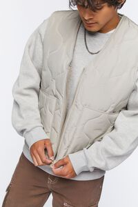 TAUPE Quilted Zip-Up Vest, image 6